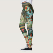 Leggings ethnische japanische Vintage Vögel (Links)