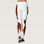 Leggings Exklusives Design.  Orange braun Crazy (Rückseite)