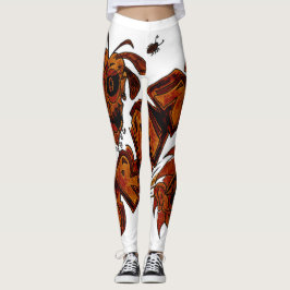 Leggings Exklusives Design. Orange braun Crazy