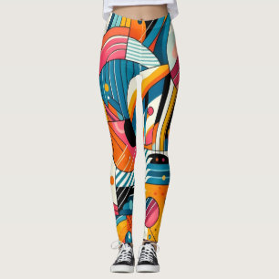 Leggings - Farbiges geometrisches Design, Kunst