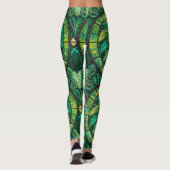 Leggings featuring a vibrant green tropical leaf  (Rückseite)