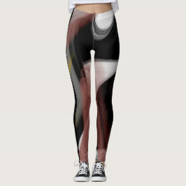Leggings Fitness Abstrakt Art Black Powdery