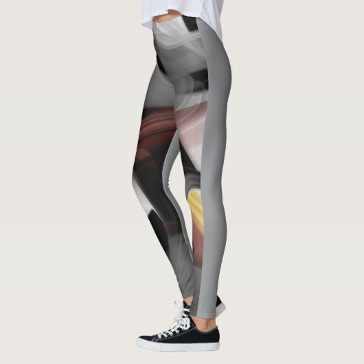 Leggings Fitness Abstrakt Art Black Powdery (Links)