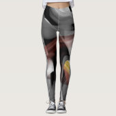 Leggings Fitness Abstrakt Art Black Powdery (Vorderseite)
