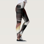Leggings Fitness Abstrakt Art Black Powdery (Rechts)