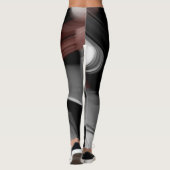 Leggings Fitness Abstrakt Art Black Powdery (Rückseite)
