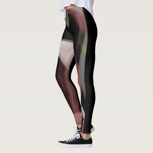 Leggings Fitness Abstrakt Art Black Powdery (Links)