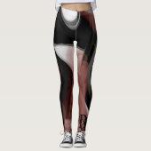 Leggings Fitness Abstrakt Art Black Powdery (Vorderseite)