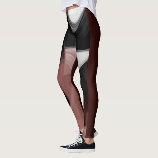 Leggings Fitness Abstrakt Art Black Powdery (Links)