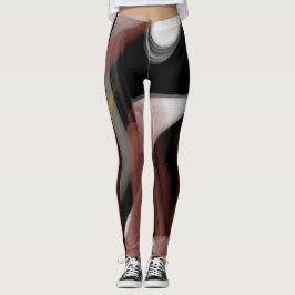 Leggings Fitness Abstrakt Art Black Powdery