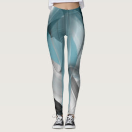 Leggings Fitness Abstrakt Art Blue Ozean