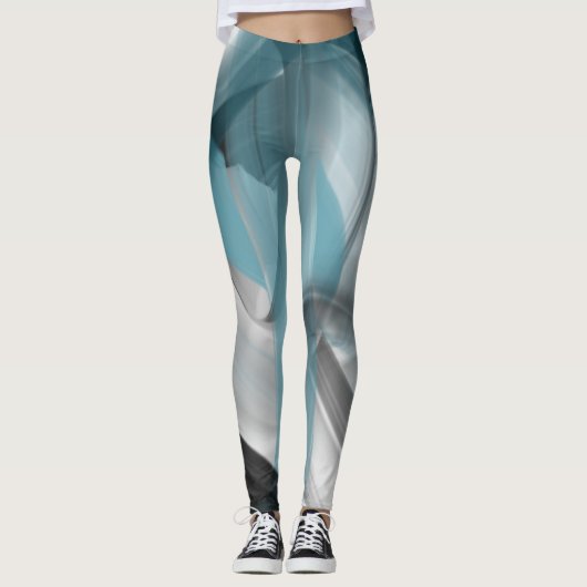 Leggings Fitness Abstrakt Art Blue Ozean (Vorderseite)