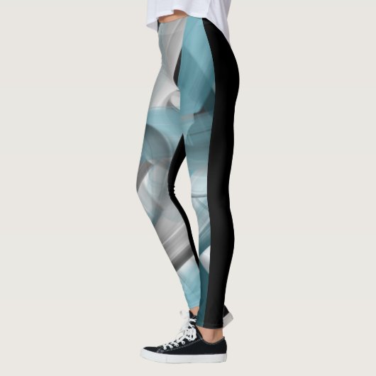Leggings Fitness Abstrakt Art Blue Ozean (Links)