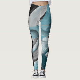 Leggings Fitness Abstrakt Art Blue Ozean