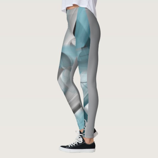 Leggings Fitness Abstrakt Art Blue Ozean (Links)