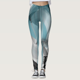 Leggings Fitness Abstrakt Art Blue Ozean