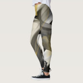 Leggings Fitness Abstrakte Kunst Schwarz-weiß Gold (Links)