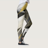 Leggings Fitness Abstrakte Kunst Schwarz-weiß Gold (Rechts)