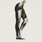 Leggings Fitness Abstrakte Kunst Schwarz-weiß Gold (Rechts)
