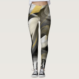 Leggings Fitness Abstrakte Kunst Schwarz-weiß Gold