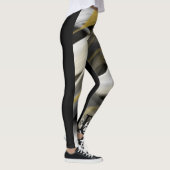 Leggings Fitness Abstrakte Kunst Schwarz-weiß Gold (Rechts)