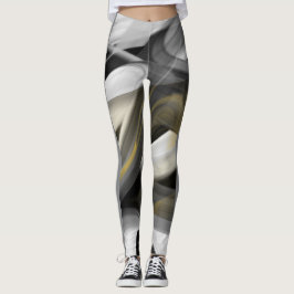 Leggings Fitness Abstrakte Kunst Schwarz-weiß Gold