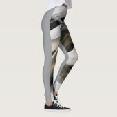 Leggings Fitness Abstrakte Kunst Schwarz-weiß Gold (Rechts)