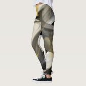 Leggings Fitness Abstrakte Kunst Schwarz-weiß Gold (Links)