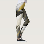 Leggings Fitness Abstrakte Kunst Schwarz-weiß Gold (Rechts)