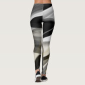 Leggings Fitness Abstrakte Kunst Schwarz-weiß Gold (Rückseite)
