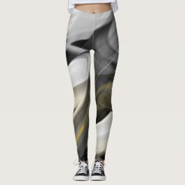 Leggings Fitness Abstrakte Kunst Schwarz-weiß Gold