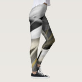 Leggings Fitness Abstrakte Kunst Schwarz-weiß Gold (Rechts)