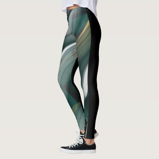 Leggings Fitness Art Green Emerald Abstrakt Art (Links)