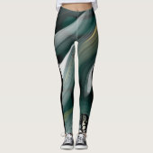Leggings Fitness Art Green Emerald Abstrakt Art (Vorderseite)