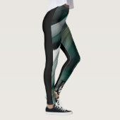 Leggings Fitness Art Green Emerald Abstrakt Art (Rechts)