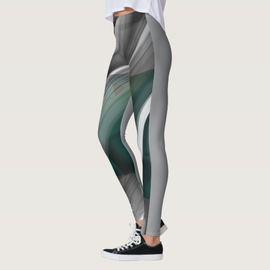Leggings Fitness Art Green Emerald Abstrakt Art (Links)