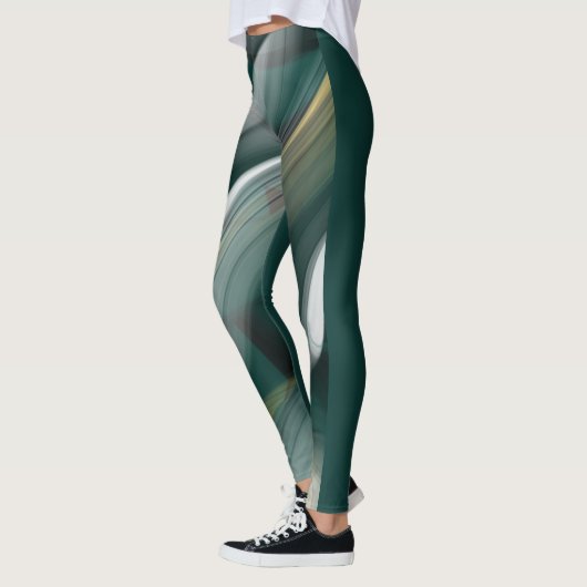 Leggings Fitness Art Green Emerald Abstrakt Art (Links)