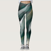 Leggings Fitness Art Green Emerald Abstrakt Art (Vorderseite)