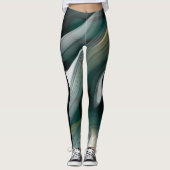 Leggings Fitness Art Green Emerald Abstrakt Art (Vorderseite)