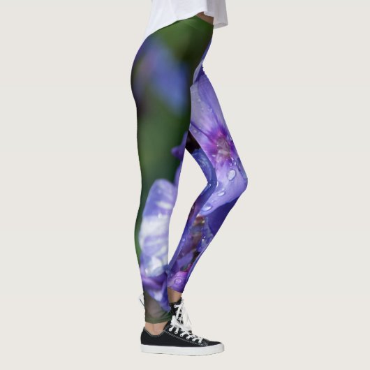 Leggings Fleur Violet mit Morgenrosen (Rechts)