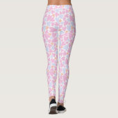 Leggings Frauen Rosa/Light Blue/Orange Herz (Rückseite)
