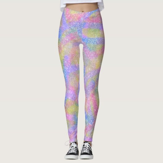 Leggings - Funkelnd Pastelenbogen (Vorderseite)