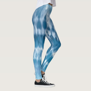 Leggings für abstrakte Blaue Gefärbte Krawatte