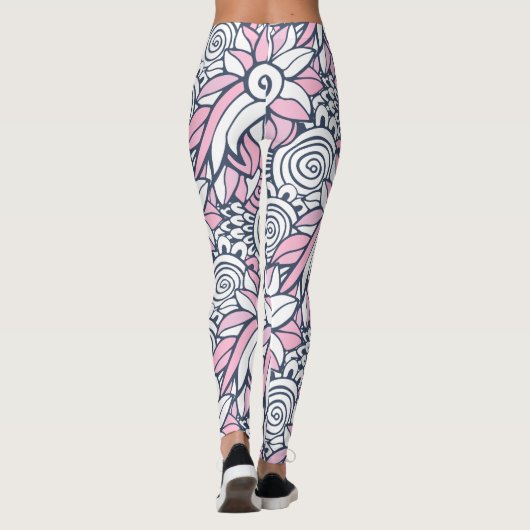 Leggings für abstrakte Blume (Rückseite)