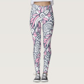 Leggings für abstrakte Blume (Vorderseite)