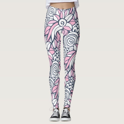 Leggings für abstrakte Blume (Vorderseite)
