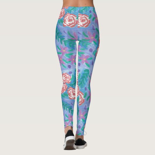 Leggings für Aquarellblumen (Rückseite)