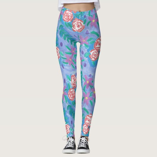 Leggings für Aquarellblumen (Vorderseite)