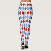 Leggings für blaue rote Raute (Rückseite)