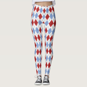 Leggings für blaue rote Raute